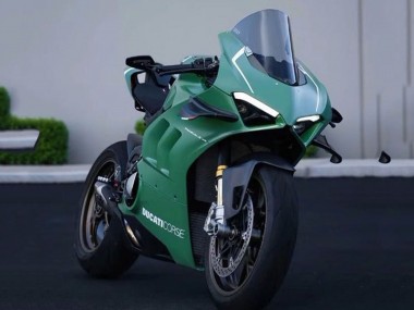 Ducati Panigale V4 V4S Motorrad Verkleidung 2020-2021 - Matt Grun Weiss