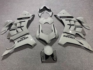Ducati Panigale V4 V4S Motorrad Verkleidung 2020-2021 - Grau Glanzendes Schwarz