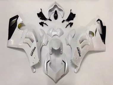 Ducati Panigale V4 V4S Motorrad Verkleidung 2020-2021 - Perl Weiss Glanzendes Schwarz
