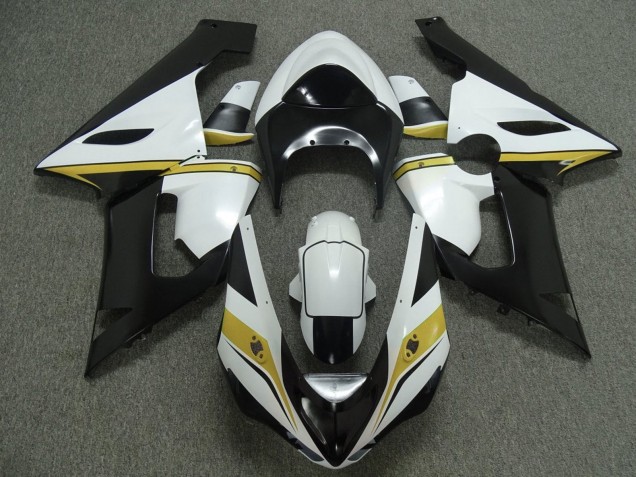 Kawasaki ZX6R Motorrad Verkleidung 2005-2006 - Weiss Schwarz Gelb