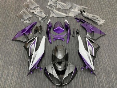 Kawasaki ZX6R Motorrad Verkleidung 2009-2012 - Lila Weiss Silber Schwarz