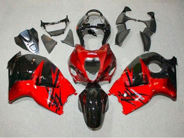 Suzuki GSXR 1300 Hayabusa Motorrad Verkleidung 1996-2007 - Rot Glanzendes Schwarz