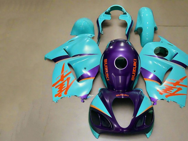 Suzuki GSXR 1300 Hayabusa Motorrad Verkleidung 1996-2007 - Matt Lila Orange Blau