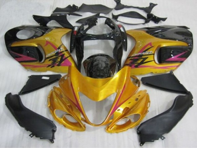 Suzuki GSXR 1300 Hayabusa Motorrad Verkleidung 1996-2007 - Gold Schwarz Rosa