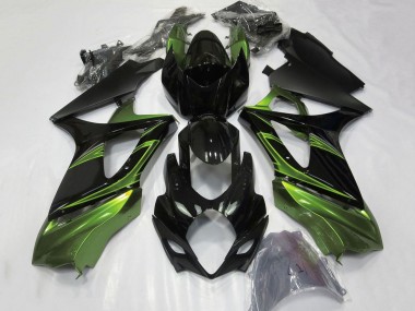 Suzuki GSXR 1000 Motorrad Verkleidung 2007-2008 - Grun Glanzendes Schwarz