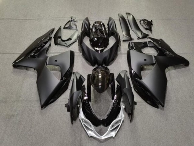 Suzuki GSXR 1000 Motorrad Verkleidung 2009-2016 - Matt Schwarz Glanzendes Schwarz Silber