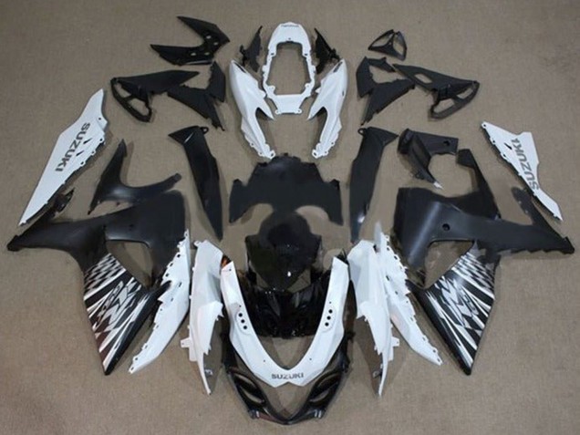 Suzuki GSXR 1000 Motorrad Verkleidung 2009-2016 - Weiss Schwarz Silber Checker