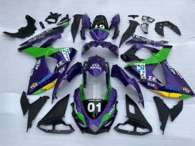 Suzuki GSXR 1000 Motorrad Verkleidung 2009-2016 - Lila Grun Schwarz Gelb 01