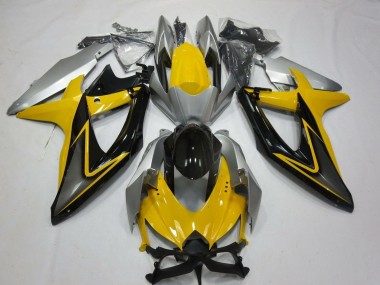 Suzuki GSXR 600 / GSXR 750 Motorrad Verkleidung 2008-2010 - Gelb Silber Grau Schwarz