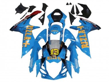 Suzuki GSXR 600 / GSXR 750 Motorrad Verkleidung 2011-2024 - Blau Gelb Rot Schwarz Rizla 13