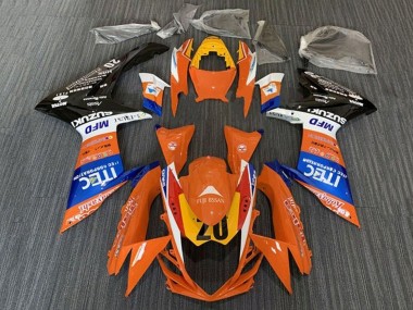 Suzuki GSXR 600 / GSXR 750 Motorrad Verkleidung 2011-2024 - Orange Blau Weiss Schwarz Gelb 20
