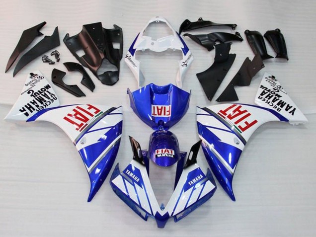 Yamaha YZF 1000 R1 Motorrad Verkleidung 2012-2014 - Weiss Blau Rot Fiat