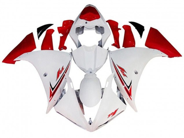 Yamaha YZF 1000 R1 Motorrad Verkleidung 2012-2014 - Weiss Rot