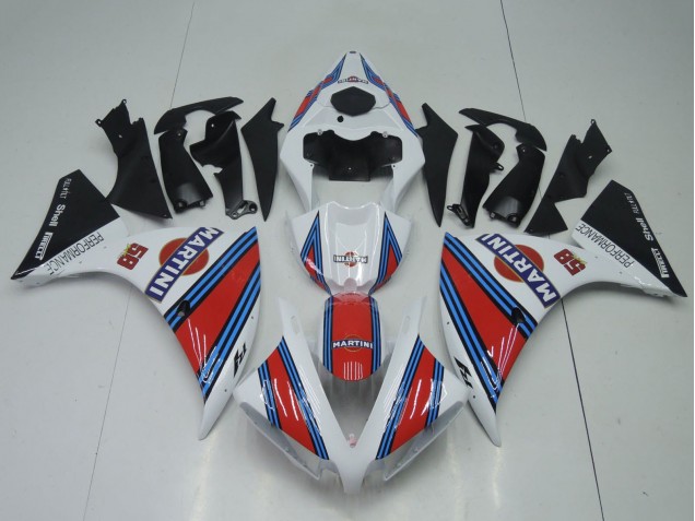 Yamaha YZF 1000 R1 Motorrad Verkleidung 2012-2014 - Weiss Rot Blau Schwarz Martini