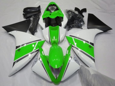 Yamaha YZF 1000 R1 Motorrad Verkleidung 2012-2014 - Weiss Grun Matt Schwarz