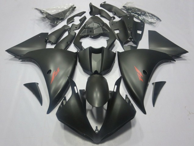 Yamaha YZF 1000 R1 Motorrad Verkleidung 2012-2014 - Matt Schwarz Rot Aufkleber