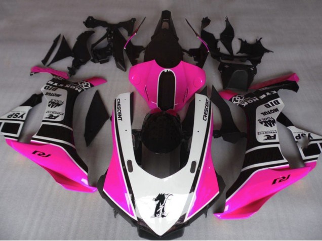 Yamaha YZF 1000 R1 Motorrad Verkleidung 2020-2025 - Rosa Weiss Glanzendes Schwarz
