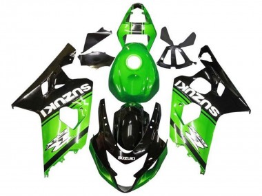 Suzuki GSXR 600 / GSXR 750 Motorrad Verkleidung 2004-2005 - Grun Schwarz Weiss