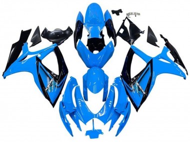 Suzuki GSXR 600 / GSXR 750 Motorrad Verkleidung 2006-2007 - Hellblau Schwarz