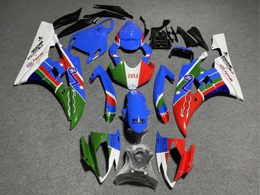 Yamaha YZF R6 Motorrad Verkleidung 2008-2016 - Weiss Blau Grun Rot Fiat Dunlop Motul Michelin