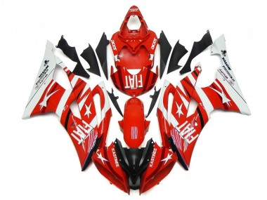 Yamaha YZF R6 Motorrad Verkleidung 2008-2016 - Weiss Rot Schwarz Fiat