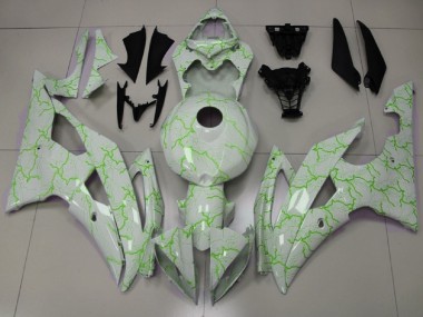 Yamaha YZF R6 Motorrad Verkleidung 2008-2016 - Weiss Grun Blitz