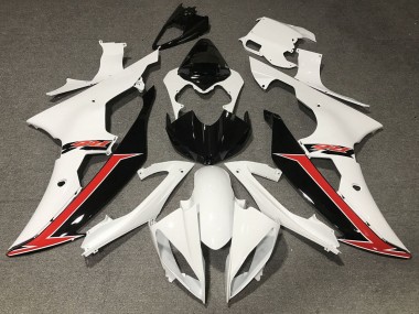 Yamaha YZF R6 Motorrad Verkleidung 2008-2016 - Weiss Rot Glanzendes Schwarz