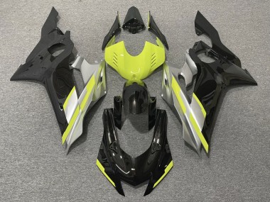 Yamaha YZF R6 Motorrad Verkleidung 2017-2023 - Grau Neon Gelb Glanzendes Schwarz
