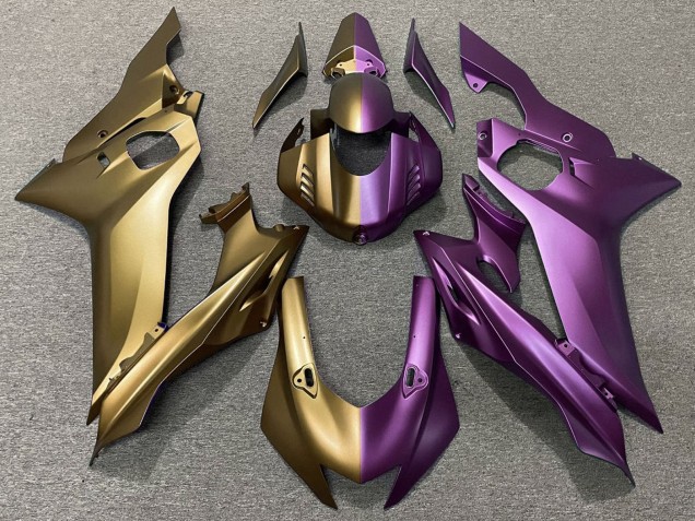 Yamaha YZF R6 Motorrad Verkleidung 2017-2023 - Matt Gold Lila Geteiltes