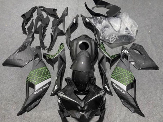 Kawasaki ZX4R ZX-4RR Motorrad Verkleidung 2019-2025 - Kunst Carbonfaser Grun Grau
