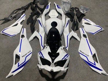 Kawasaki ZX4R ZX-4RR Motorrad Verkleidung 2019-2025 - Weiss Blau Streifen