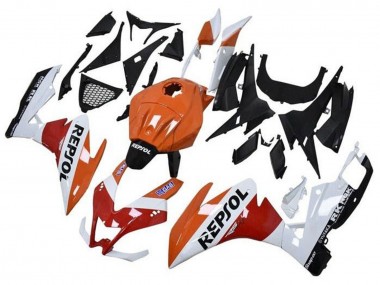 Aprilia RS4 50 125 Motorrad Verkleidung 2012-2018 - Orange Weiss Rot Glanzendes Schwarz Repsol