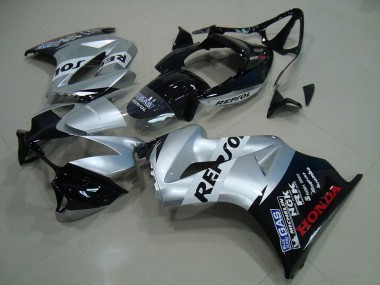 Honda VFR 800 Motorrad Verkleidung 2002-2013 - Silber Glanzendes Schwarz Repsol