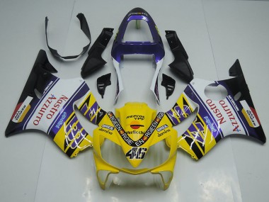 Honda CBR600 F4i Motorrad Verkleidung 2001-2003 - Gelb Weiss Blau Schwarz Rot Nastro Azzurro