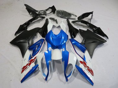 BMW S1000RR Motorrad Verkleidung 2015-2016 - Weiss Blau Matt Schwarz