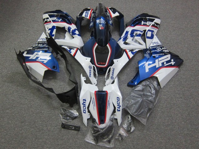 BMW S1000RR Motorrad Verkleidung 2015-2016 - Weiss Rot Blau HP Tyco