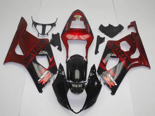 Suzuki GSXR 1000 Motorrad Verkleidung 2003-2004 - Rot Glanzendes Schwarz