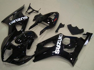 Suzuki GSXR 1000 Motorrad Verkleidung 2003-2004 - Glanzendes Schwarz Weiss Aufkleber