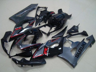 Suzuki GSXR 1000 Motorrad Verkleidung 2005-2006 - Glanzendes Schwarz Matt Schwarz Rot