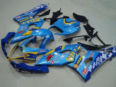 Suzuki GSXR 1000 Motorrad Verkleidung 2005-2006 - Blau Gold Rizla