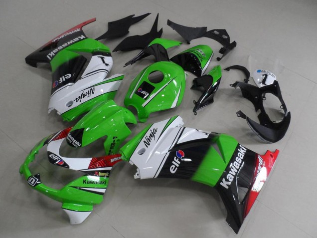 Kawasaki ZX250R Motorrad Verkleidung 2008-2012 - Weiss Grun Schwarz Rot Elf