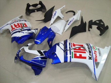 Kawasaki ZX250R Motorrad Verkleidung 2008-2012 - Weiss Blau Rot Fiat