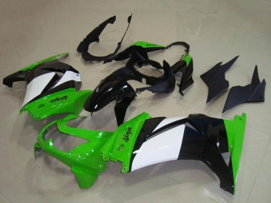 Kawasaki ZX250R Motorrad Verkleidung 2008-2012 - Grun Weiss Glanzendes Schwarz