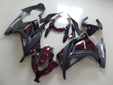 Kawasaki ZX300R Motorrad Verkleidung 2013-2018 - Kastanienbraun Rot Matt Grau