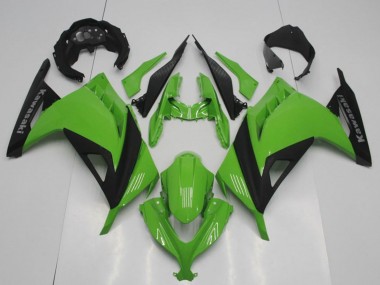 Kawasaki ZX300R Motorrad Verkleidung 2013-2018 - Grun Matt Schwarz OEM Stil