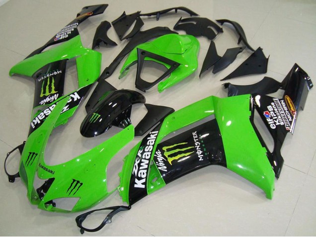 Kawasaki ZX6R Motorrad Verkleidung 2007-2008 - Monster Grun