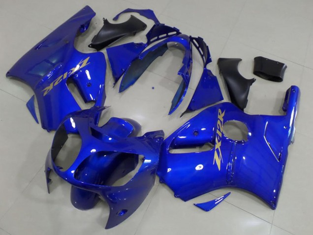 Kawasaki ZX12R Motorrad Verkleidung 2000-2001 - Blau Gold Aufkleber