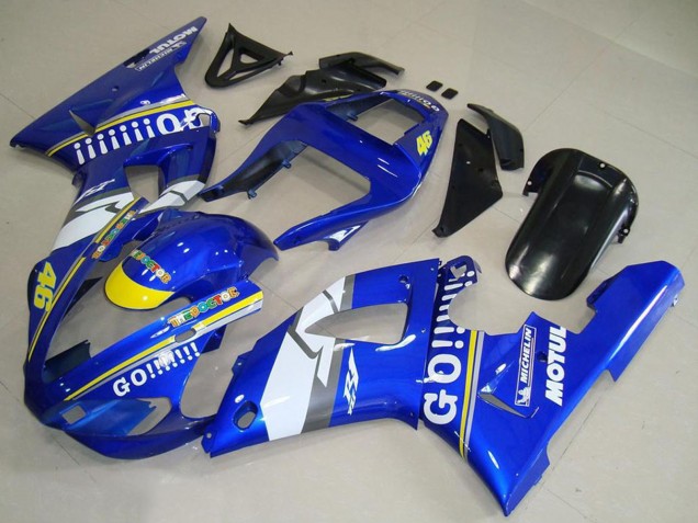 Yamaha YZF R1 Motorrad Verkleidung 2000-2001 - Blau Weiss Gelb Motul 46