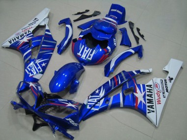 Yamaha YZF R6 Motorrad Verkleidung 2006-2007 - Weiss Blau Fiat Motul Michelin