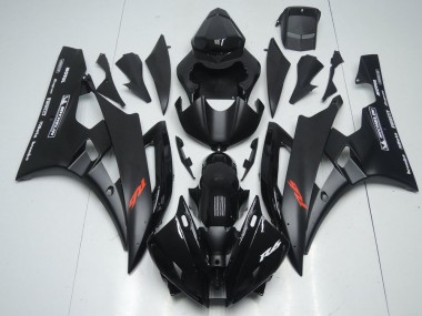 Yamaha YZF R6 Motorrad Verkleidung 2006-2007 - Glanzendes Schwarz Matt Schwarz Rot Motul Michelin